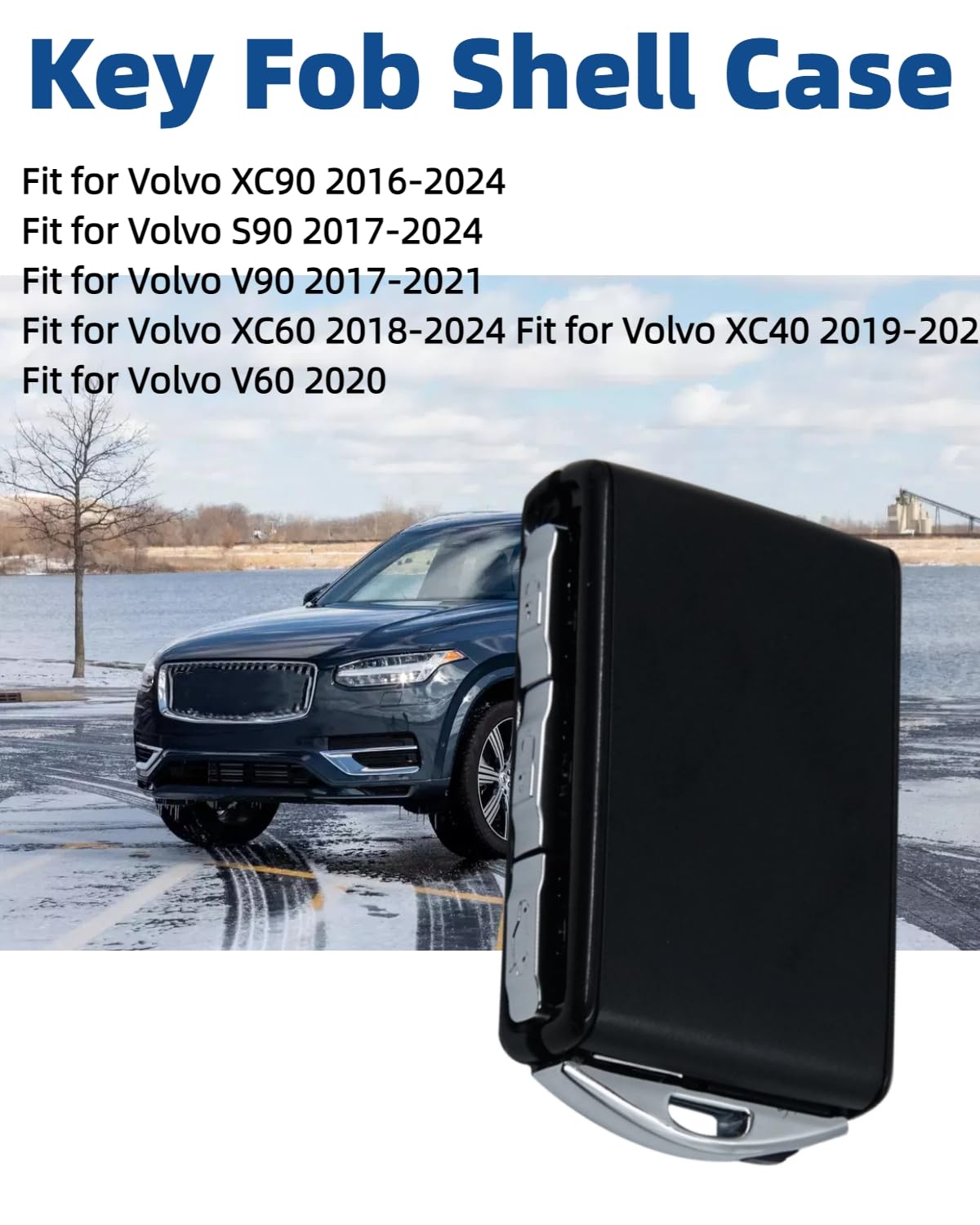 VOLVO ブラック　キーフォブシェル Amazon.com: eosorssa Key Fob Shell Case Replacement Fit for Volvo