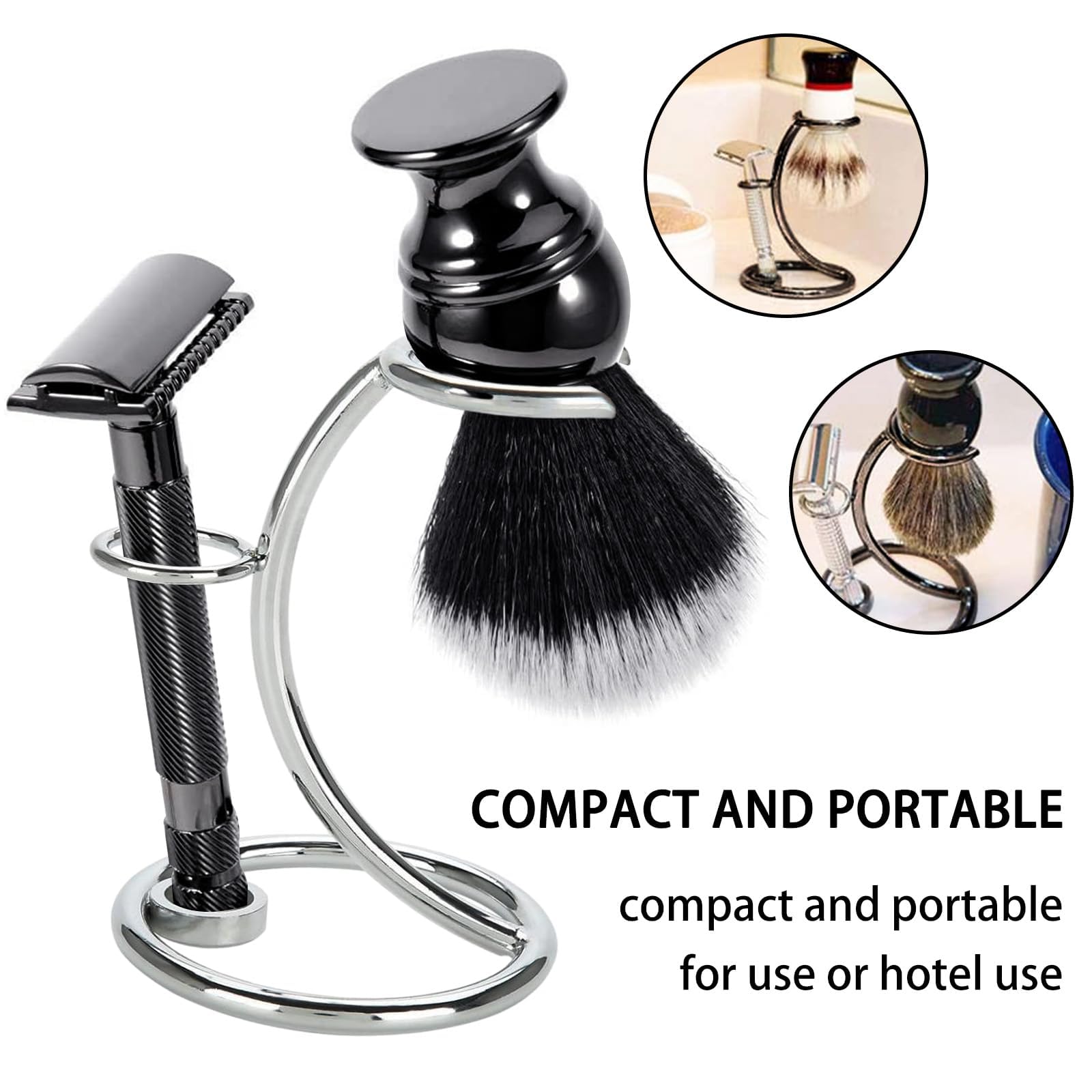 Supporto per Rasatura, Supporto per Rasoio e Pennello da Rasatura, Universale Rasoio Supporto Spazzola in Metallo Rasoio Supporto Rasoio Supporto Professionale Rasoio Porta Uomo