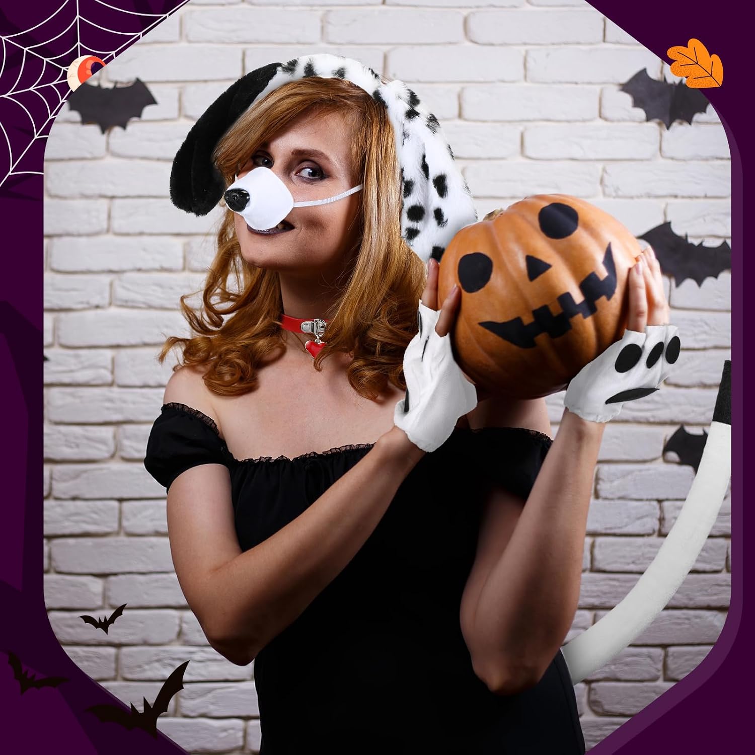 Maiteenly 5 Pcs Dalmatian Dog Costume Set for Women Halloween Party image 5