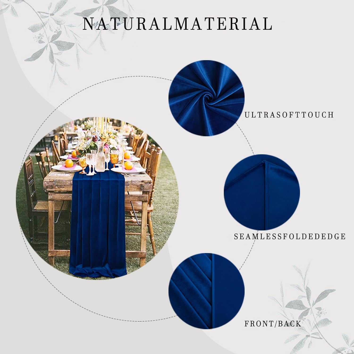 ShinyBeauty Velvet Table Runner Navy Blue 29" x120" Wedding Reception Soft Table Linen Rectangle Runner for Table Christmas Table Decor Dinner Table Runner for Banquet Prom