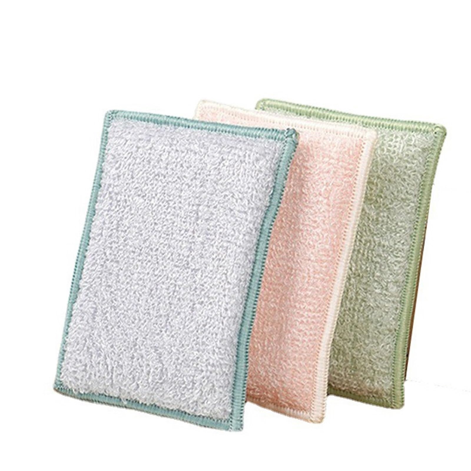 Esponjas 3 Almohadillas de Limpieza de Cocina de Doble Cara, paños de Esponja for Lavar Platos, cepillos de Esponja for el hogar, Herramientas de Limpieza Esponja