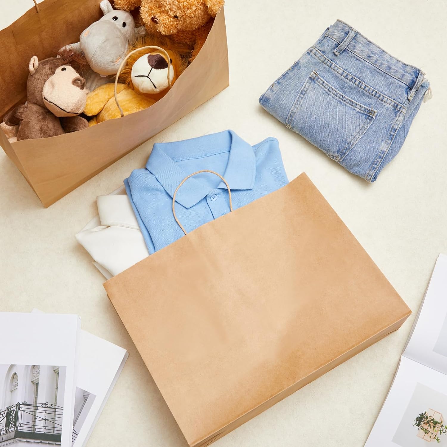 Maitys 30 Pcs 18x14x7 Inch Extra Large Paper Gift Bags with Handles Bulk Kraft Bags for Business, Merchandise, Gifts, Shopping, Retail Stores, Birthday Party Brown Color for Multiple Uses - Image 5