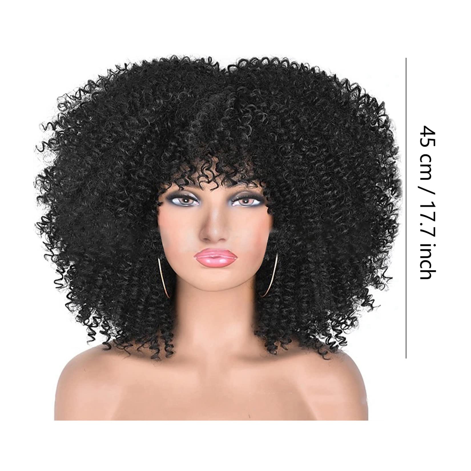 CareUrButi Short Afro Curly Wigs for Black Women Bouncy Synthetic Curly Afro Wig Heat Resistant Full Hair Wigs Twisted Wigs - Image 2