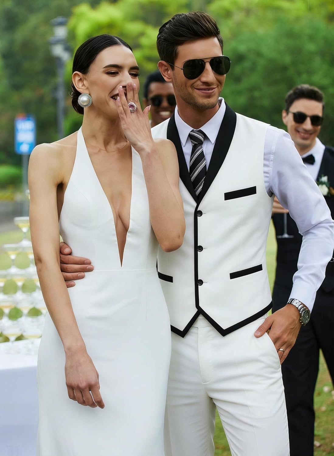 COOFANDY Men's Suit Vest Slim Fit Formal Business Dress Vest Casual Wedding Waistcoat - Image 5