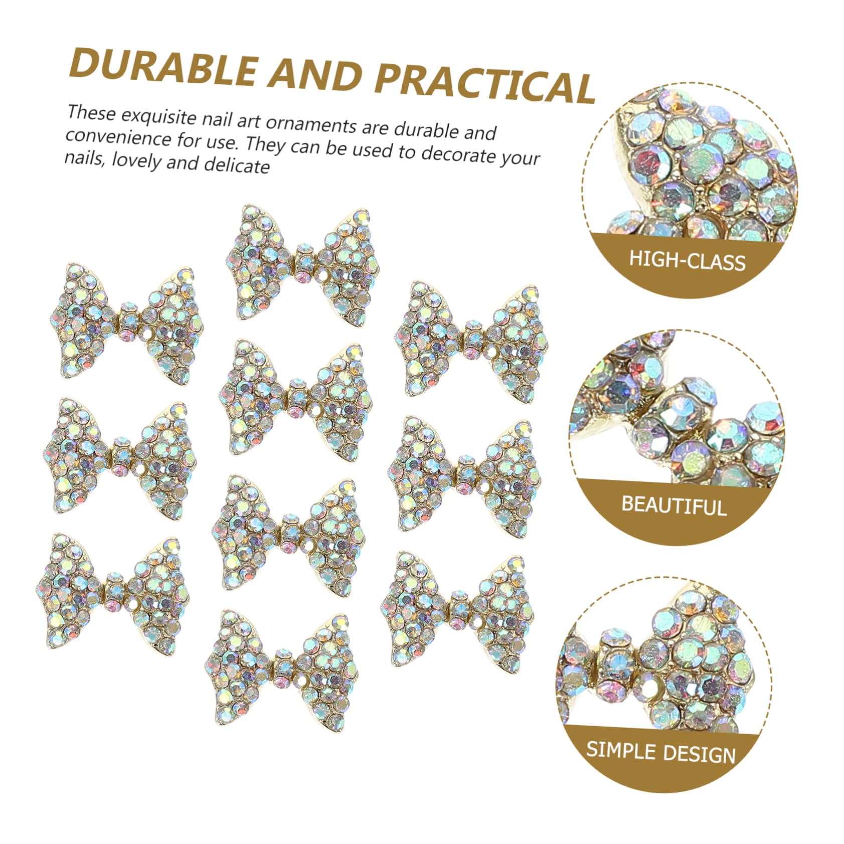 CALLARON 3 Set Decorazioni Unghie Con Accessori Per Nail Art Diy Facili Applicare Su Unghie Naturali E Artificiali E Duraturo Per Condividere Con E Famiglia 10 Pezzi * 3