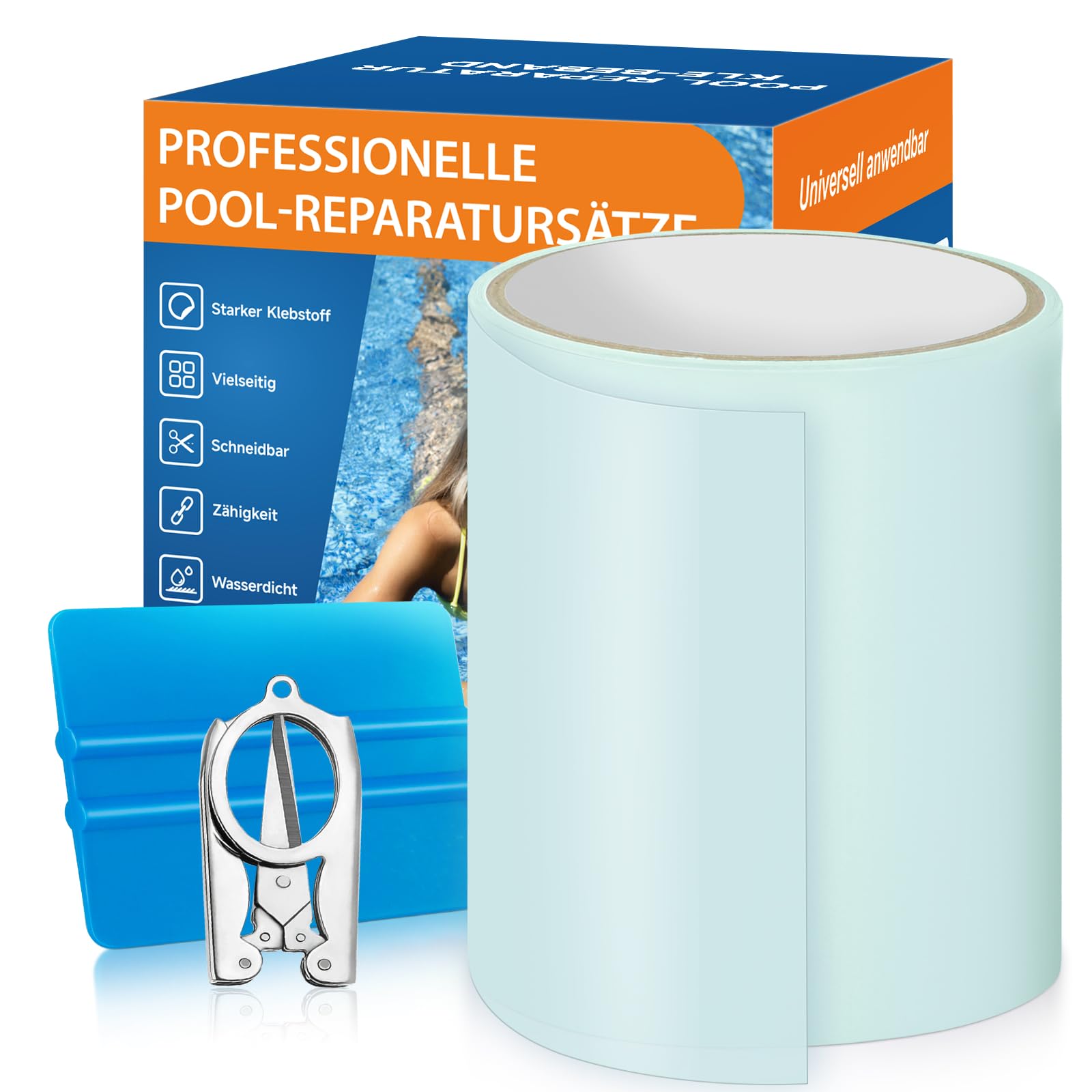 Kit Reparación Piscinas Bajo Agua - Parches Autoadhesivos De PVC, Ideal Para Liners, Colchones Hinchables, Fácil Aplicación