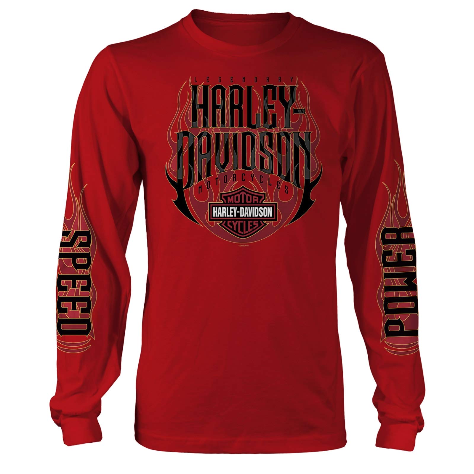 Harley-Davidson Military, Exclusive Aviano Air Base, Italy Long Sleeve T-Shirt, Red, XL