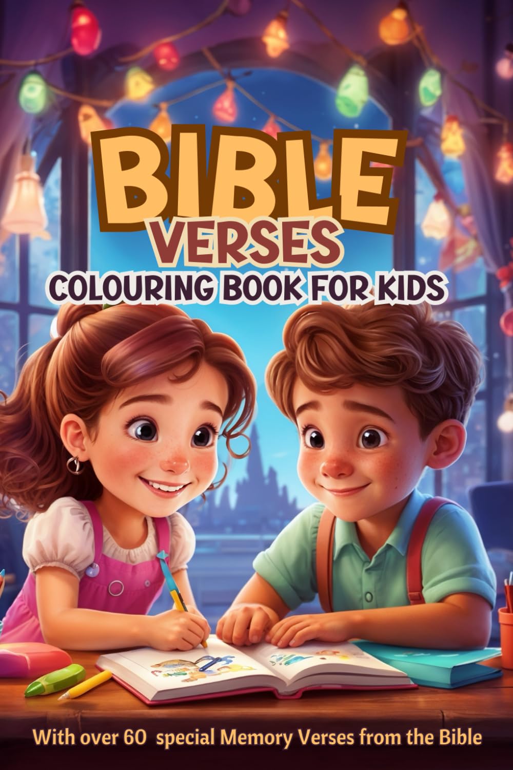 BIBLE VERSES COLOURING BOOK FOR KIDS: Over 60 Colouring Pages With Special Memory Verses From The Bible (Bible Colouring and Ativity Books for Kids)