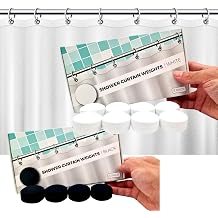 White 8 Pack + Black 4 Pack Shower Curtain Weights Bundle