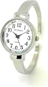 BLESS N°22 WATCH BANGLE SILVER Amazon.com: Silver Tone Rectangle Case Easy to Read Small Size