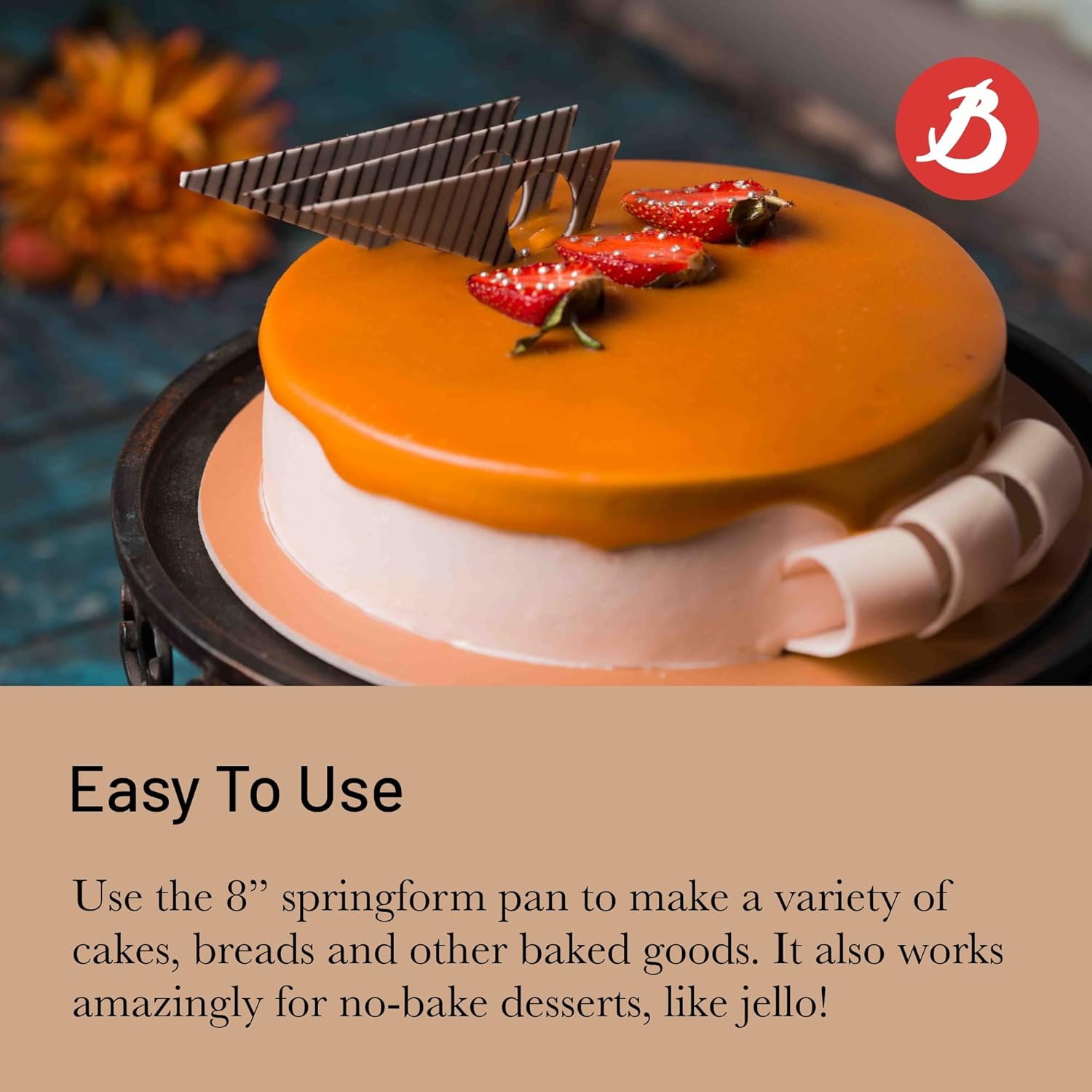 DE BUYER - 4844.20 Springform Cake Tin Non-Stick Coated Steel Diameter 20 cm Height 6.5 cm Grey