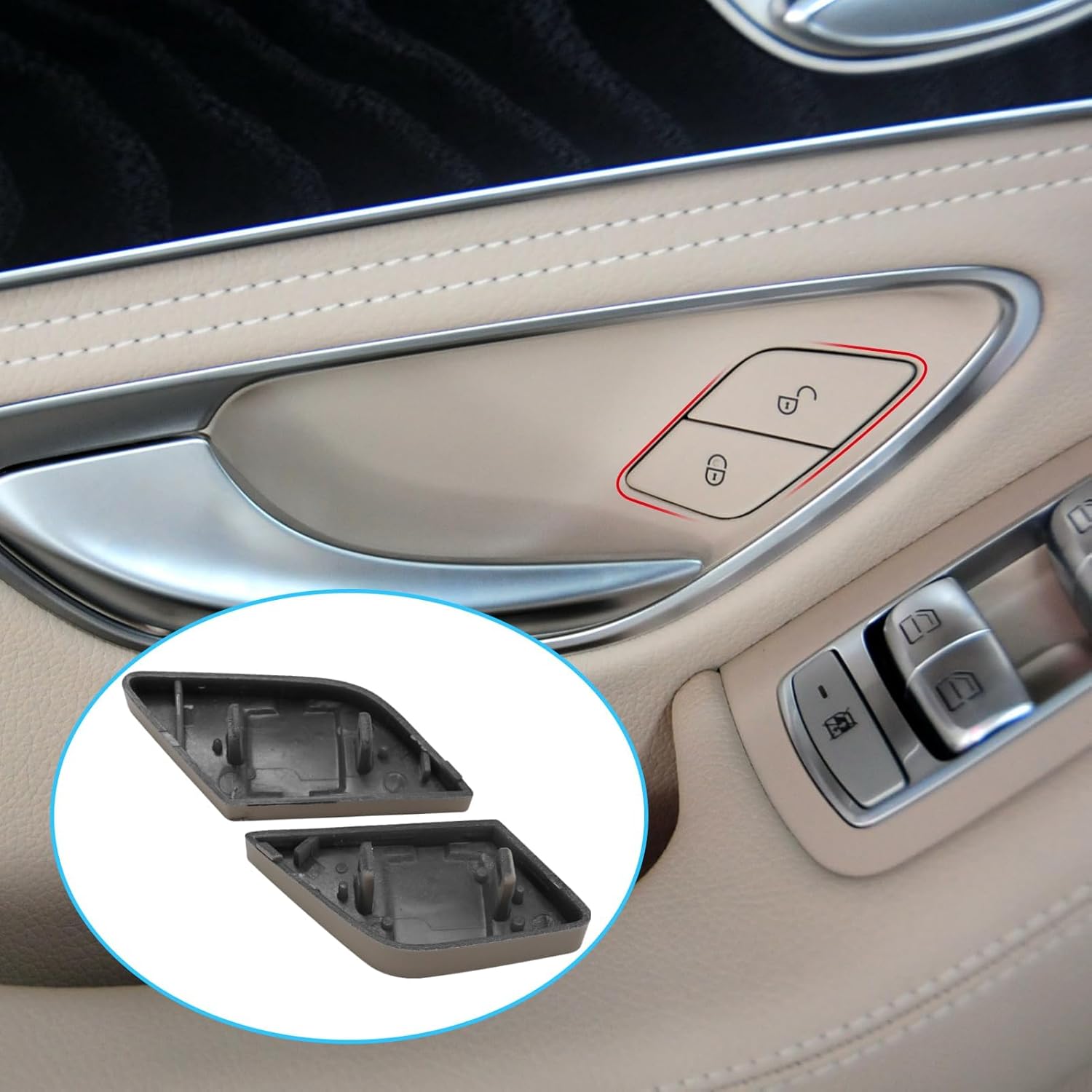 TTCR-II Compatible with 2015-2021 Mercedes Benz C Class W205 Door Lock Unlock Button Replacement, Driver Side Door Lock Buttons for E Class W213 2017-2023 and for GLC-Class W253 2016-2022