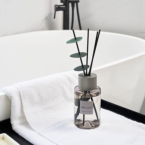 Miniatura 5 de Airkeep Juego de difusor de junco, 6.7 onzas, difusor de aceite de madera de cedro y varillas difusoras de varillas para decoración del hogar, baño,