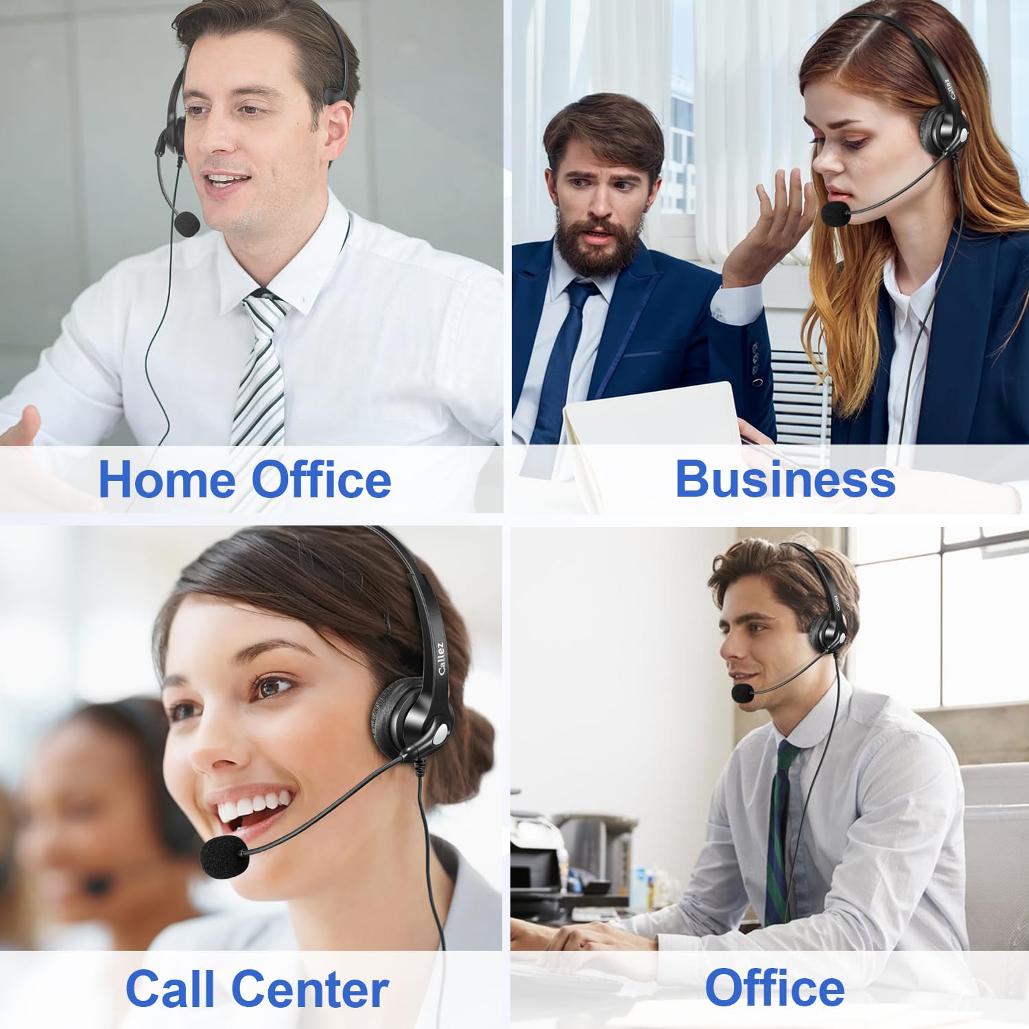 Callez 2,5 mm bezprzewodowy zestaw słuchawkowy do telefonu mono, zestaw słuchawkowy z mikrofonem z redukcją szumów do DECT Siemens Gigaset C430 C530 Panasonic Cisco Polycom Call Center Home Office