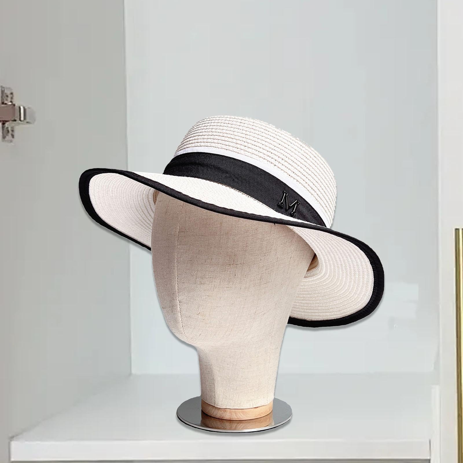 Fenteer Espositore per cappelli per parrucca, supporto per cappelli multifunzionale, testa di manichino per accessorio da barbiere, robusto, Fondo d'Argento