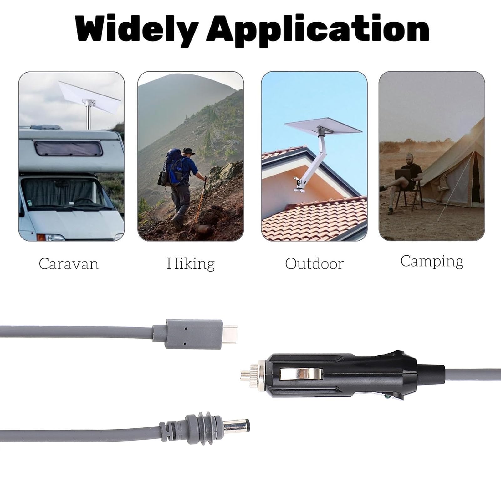 do Kabla Zasilającego Mini DC do Samochodowego Kabla Papierosowego USB Typu C 98,4 Stopy, Satelitarny Przewód ładujący z Wejścia DC Męskiego do Typu C do Min