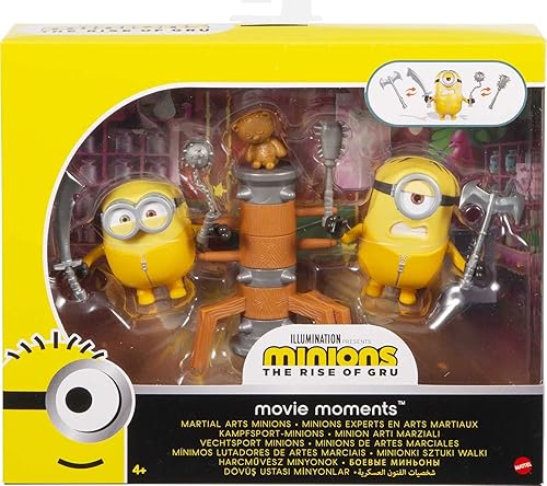 Miniatura 6 de Minions: The Rise of Gru Movie Moments Martial Arts Minions: Figura de acción de aproximadamente 4 pulgadas, juguete interactivo con articulación y