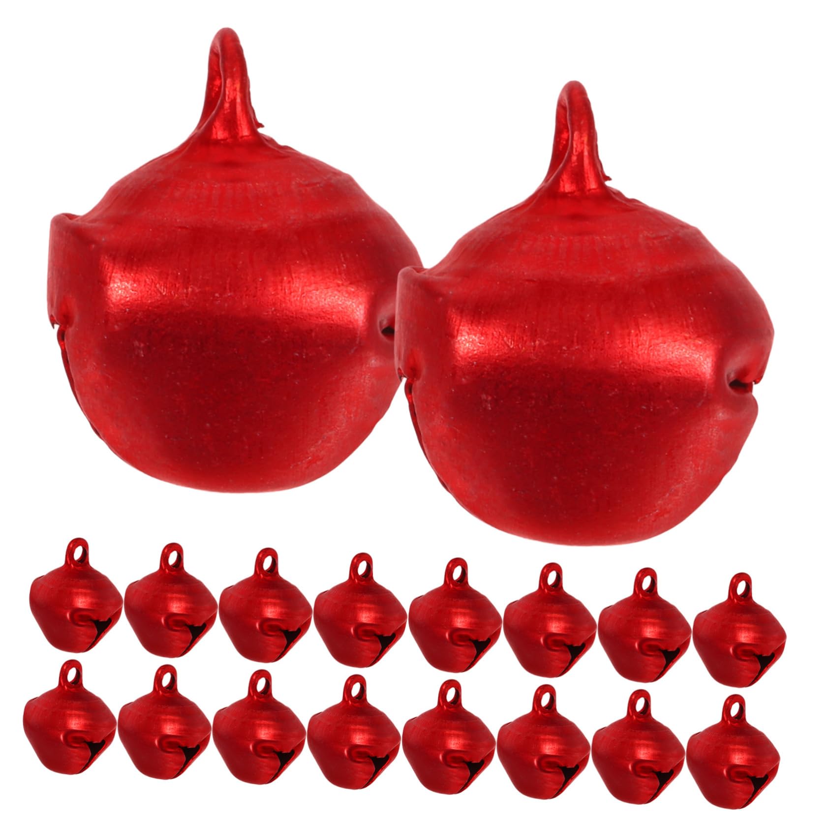 Uonlytech 5 Set Campane di Natale Piccolo Campane Appese di Natale Colorato Tintinnio con Piccole per L'artigianato llo Tintinnante Alluminio Rosso 100 Pezzi*5