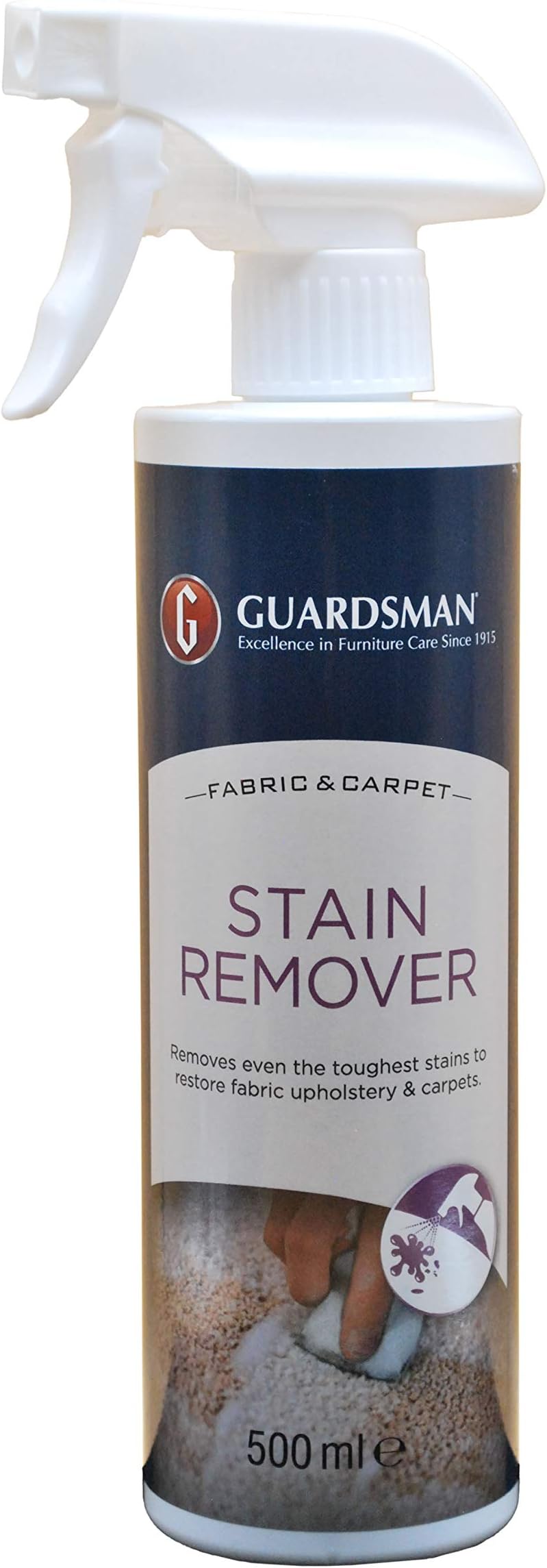 Fabric & Carpet Stain Remover Spray - 500ml to Clean and Protect Fabric Furniture - Restore Fabrics Upholstery Cleaning Spray for Carpets, Sofas, Car interiors, Dining Chairs & Rugs