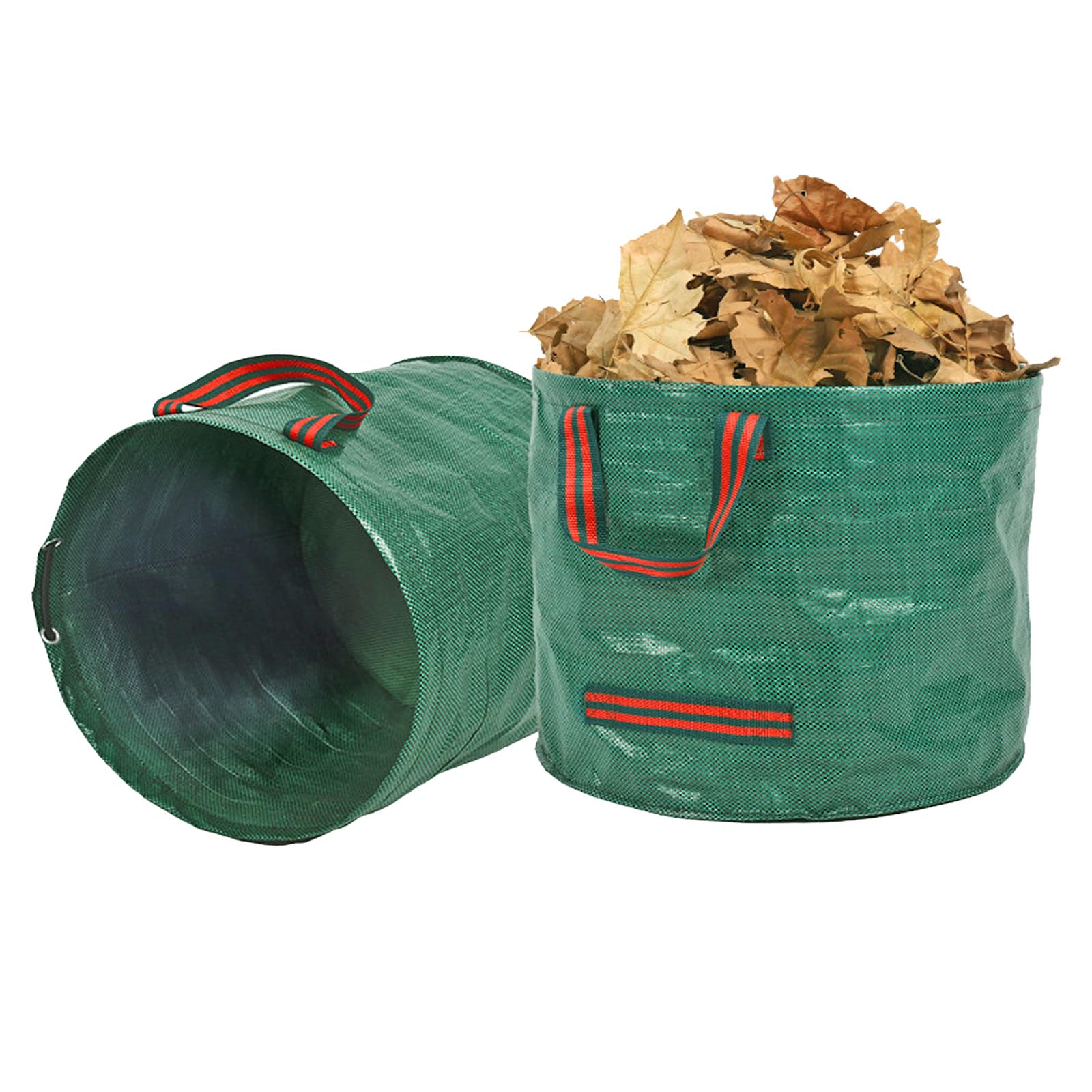 KASESSS 60L Reusable Garden Waste Bags, 45×38cm Heavy Duty Waterproof PP Garden Sacks, Gardening Bags with Handles, Multi-Purpose Storage Bag for Balcony Gardening, Home Organizer, Camping, Moving