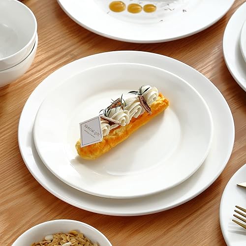 Miniatura 8 de Loymokinar Round dinnerware Sets 16-Piece Porcelain dish set white