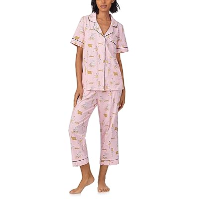 Bedhead PJs Cotton Knit Short Sleeve Cropped PJ Set Women