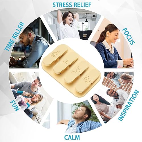 Miniatura 2 de Haptic - Juguetes deslizantes para la ansiedad, juguetes metálicos para aliviar el estrés, ergonómicos, viajes, oficina, trabajadores (dorado)