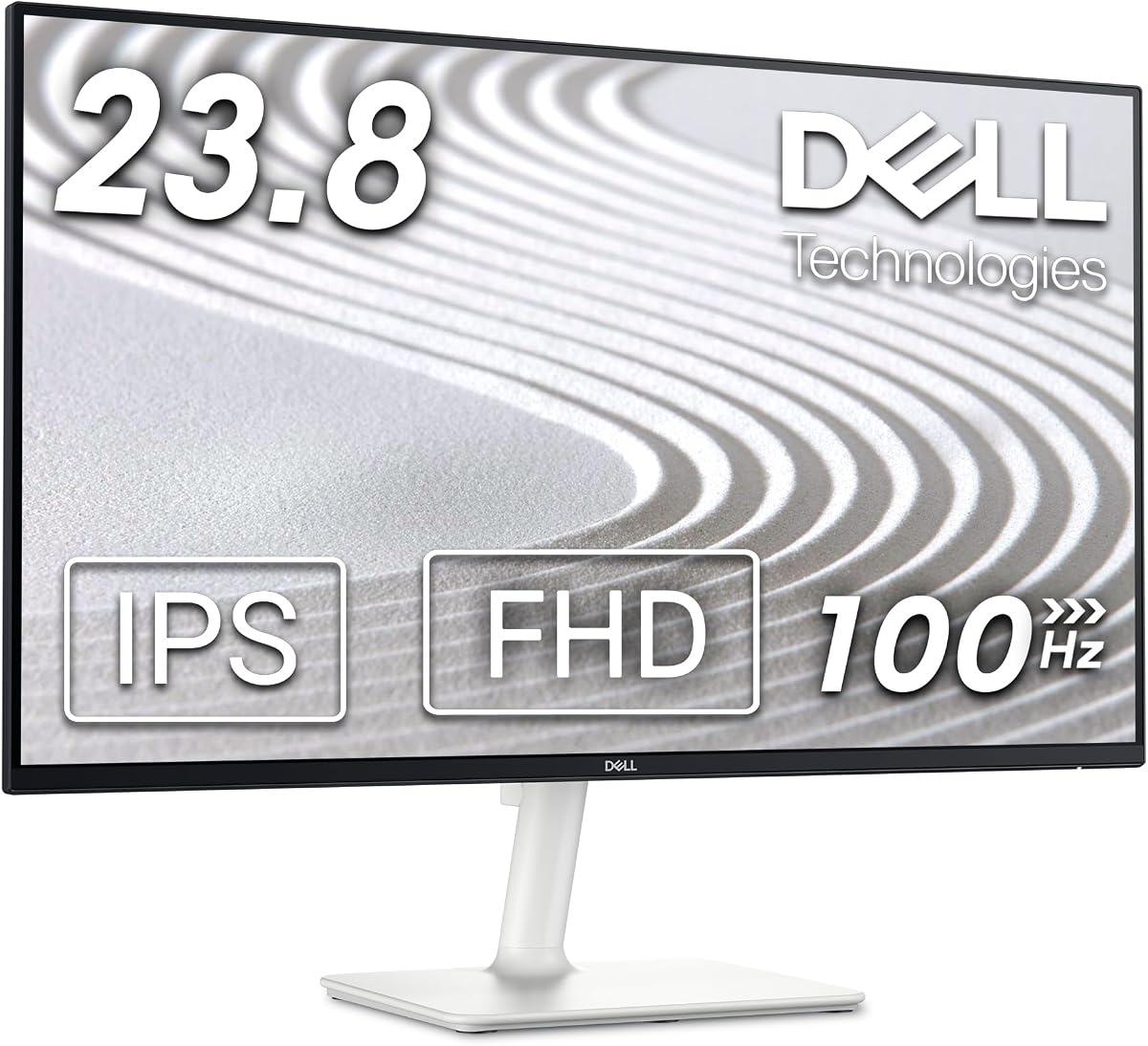 Monitor S2425H: pantalla FHD (1920 x 1080) de 23,8 pulgadas, frecuencia de actualización de 100 Hz, relación de contraste 1500:1, 99 % sRGB, TÜV Rheinland Eye Comfort 4 estrellas, altavoz integrado de 2 x 5 W, inclinación, color blanco ceniza