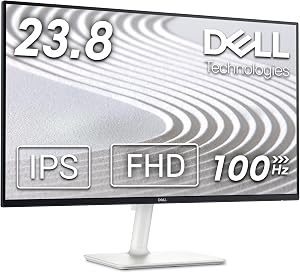 Moniteur Dell S2425H - Moniteur Full HD (1920x1080) de 23,8 po, 8 ms, 100Hz, Haut-parleurs intégrés de 2 x 5W, 2 x HDMI, 16,7 millions de couleurs, Réglage de l'inclinaison - Argent