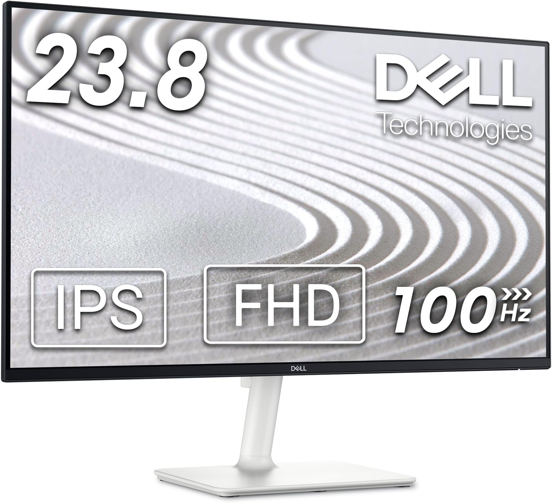 DELL S2425H 24 Inch Full HD (1920x1080) Monitor, 100Hz, IPS, 4ms, 99% sRGB, Built-in Speakers, Ultrathin Bezel, 2x HDMI, 3 Year Warranty, White