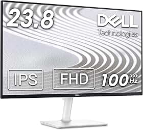 Dell - Monitor FHD S2425H-Cinza 60,47 cm (23,8") 1920x1080 a 100Hz, Alto-falante duplo de 5W integrado, tempo de resposta: 4ms (extremo), 99% sRGB (típico), sem fogueira, brilho: 250 cd/m2 (típico),