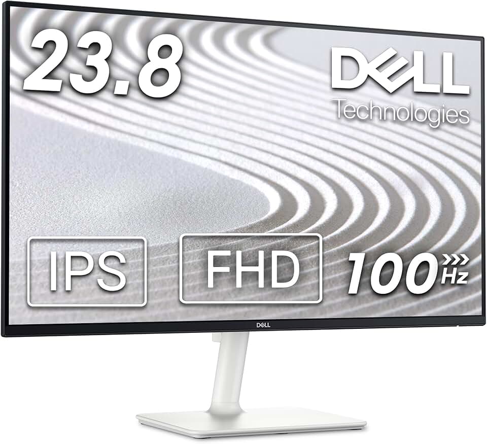 Dell - Monitor FHD S2425H-Cinza 60,47 cm (23,8") 1920x1080 a 100Hz, Alto-falante duplo de 5W integrado, tempo de resposta: 4ms (extremo), 99% sRGB (típico), sem fogueira, brilho: 250 cd/m2 (típico),