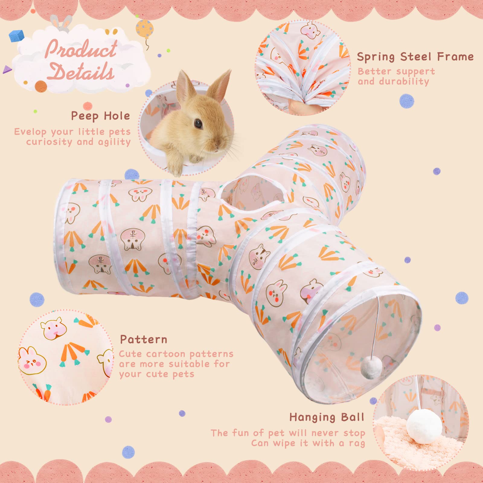 Snapklik.com : Bunny Tunnels 3 Way Play Tubes Collapsible Rabbits Toys ...