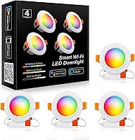 Vista 12 de Iluminación empotrable LED regulable de 2.5 pulgadas, luz descendente de 5 W, luz blanca diurna de 6000 K, CRI 80 con controlador LED, como lámpara