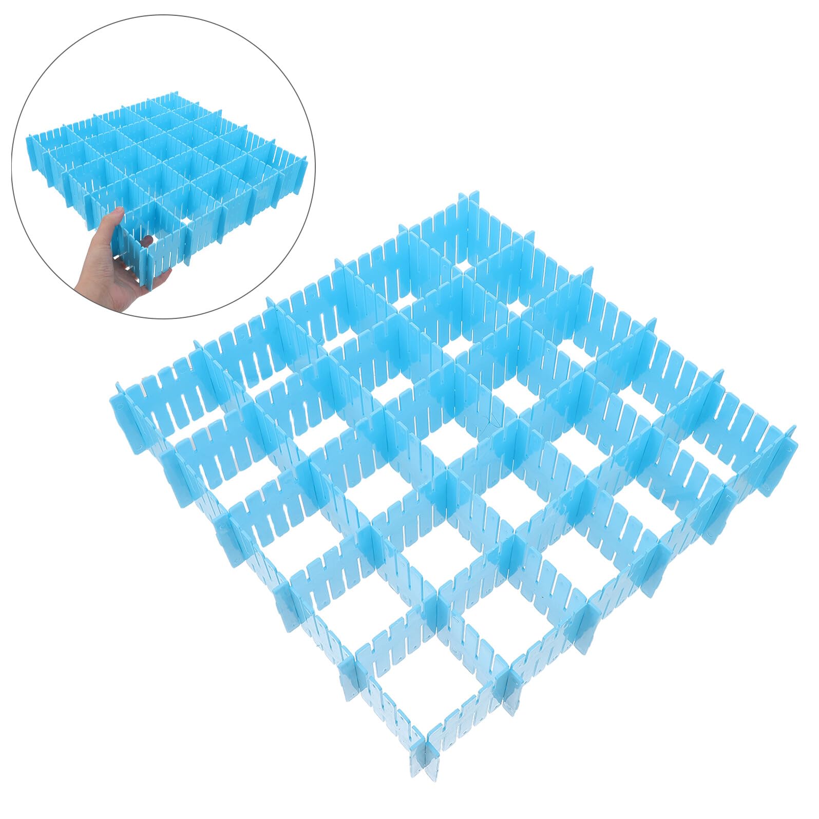 SUPVOX Divisores Ajustables para Cajones de Cocina y Oficina, Organizador de Rejilla de Plástico Resistente 32cm X 7cm, 24 Piezas para Ropa Interior, Maquillaje y Almacenamiento