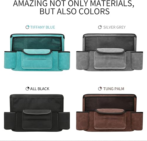 Miniatura 8 de Soporte para bolso de coche entre asientos con múltiples bolsillos para automóvil, bolsa de almacenamiento de gran capacidad, forro interior