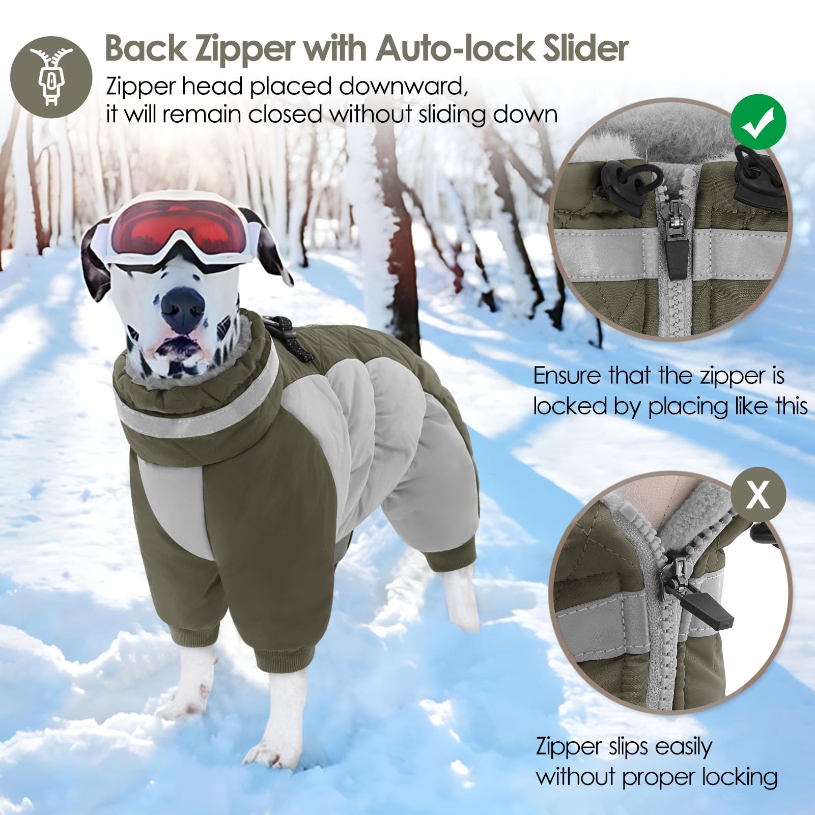 AOFITEE Winteroverall für Hunde - Wasserdichter Hundemantel für Mittelgroße Hunde mit Beinen, Winter Warmer Hundejacke mit Geschirr Gefütterter Hundeoverall, Wintermantel Hund für Boston Terrier, M