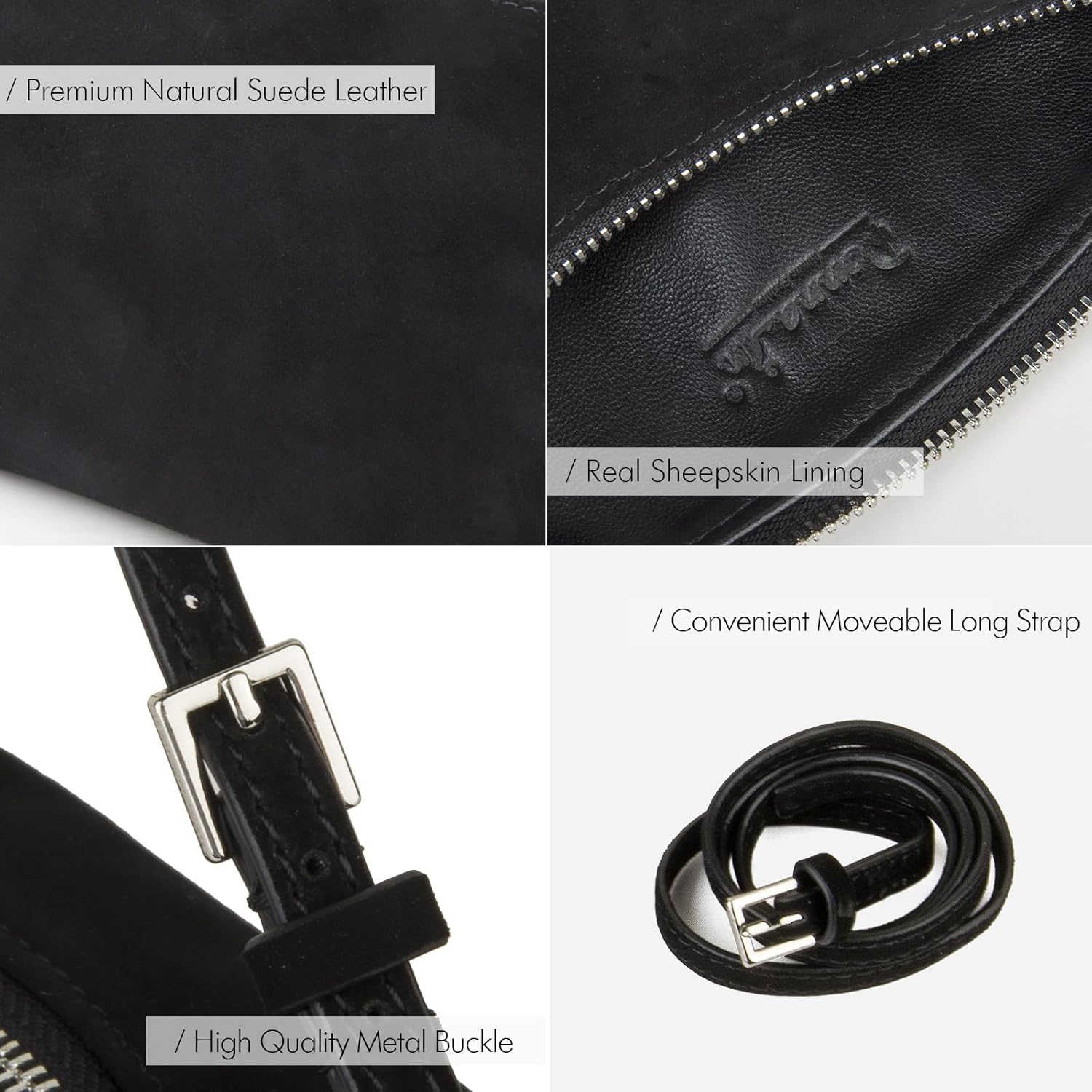 Premium Suede Leather Crossbody Purses for Women, Small Shoulder Bag with Adjustable Strap and Crossbody Hobo Bag - Image 4