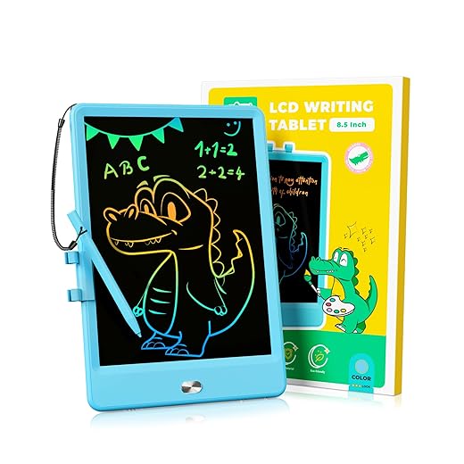 KOKODI Toys for 3 4 5 Year Old Boys, 8.5 Inch Colorful Doodler Board Writing Tablet, Kids Toys Christmas Gifts for 3-6 Year Old Boys, Toddler Educational Travel Toys(Blue)
