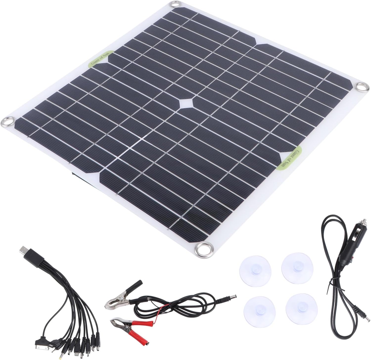 1set Monocrystalline Solar Panel Kit for Emergency Power Supply and Lightweight Charger for Outdoor Activities Camping Rvs and More