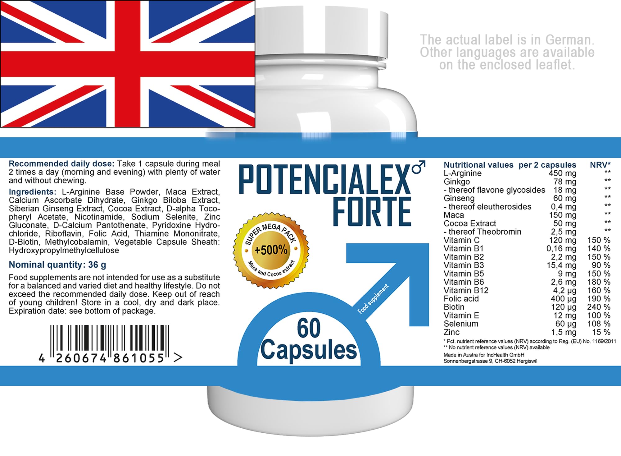 Potencialex Forte - 300 Kapseln (5x 60 Kapseln) - 5er Pack