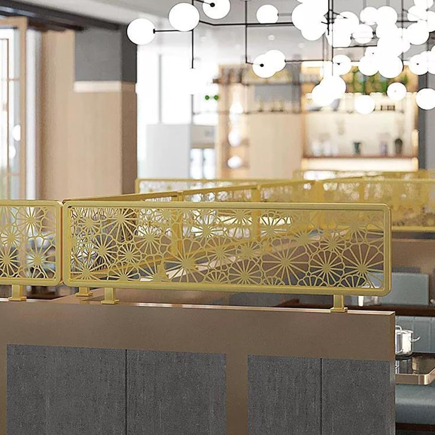 Pantalla de privacidad de la mesa de hierro, divisor de la encimera de la mitad de la pared para el área de comedor, bar del restaurante, división de metal resistente para la decoración del hogar de l
