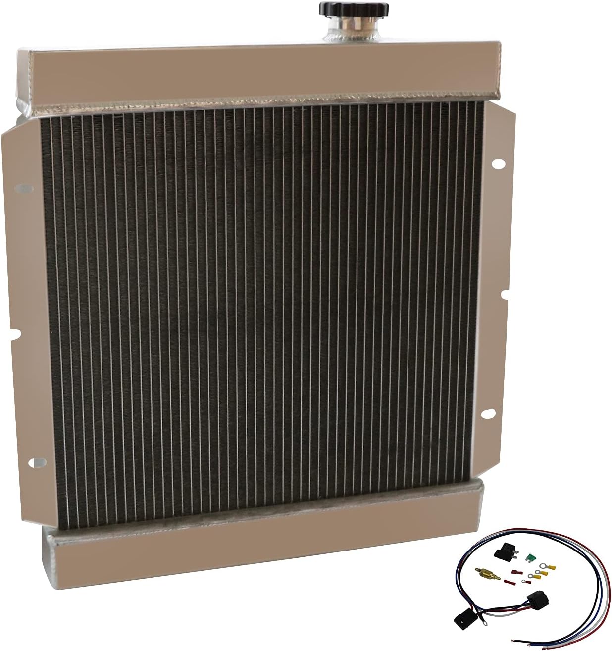 3 Row Aluminum Radiator+Shroud Fan for Ford 64~66 Mustang/ 60-65 Falcon Comet V8