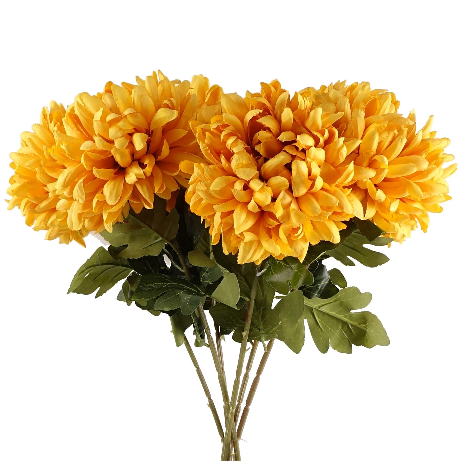Extra Large Reflex Chrysanthemum - Gold - 75cm Artificial Silk Flower - Pack of 6