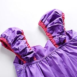 JerrisApparel Girl Princess Costume Dress for Birthday Party (5, Purple with Accessories)