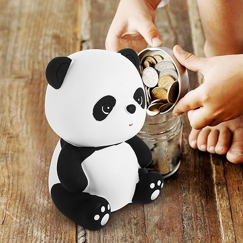 Miniatura 4 de Banco de dinero de panda, alcancía inastillable, bonito banco de animales para niños y niñas, regalo de Navidad y cumpleaños para habitación del