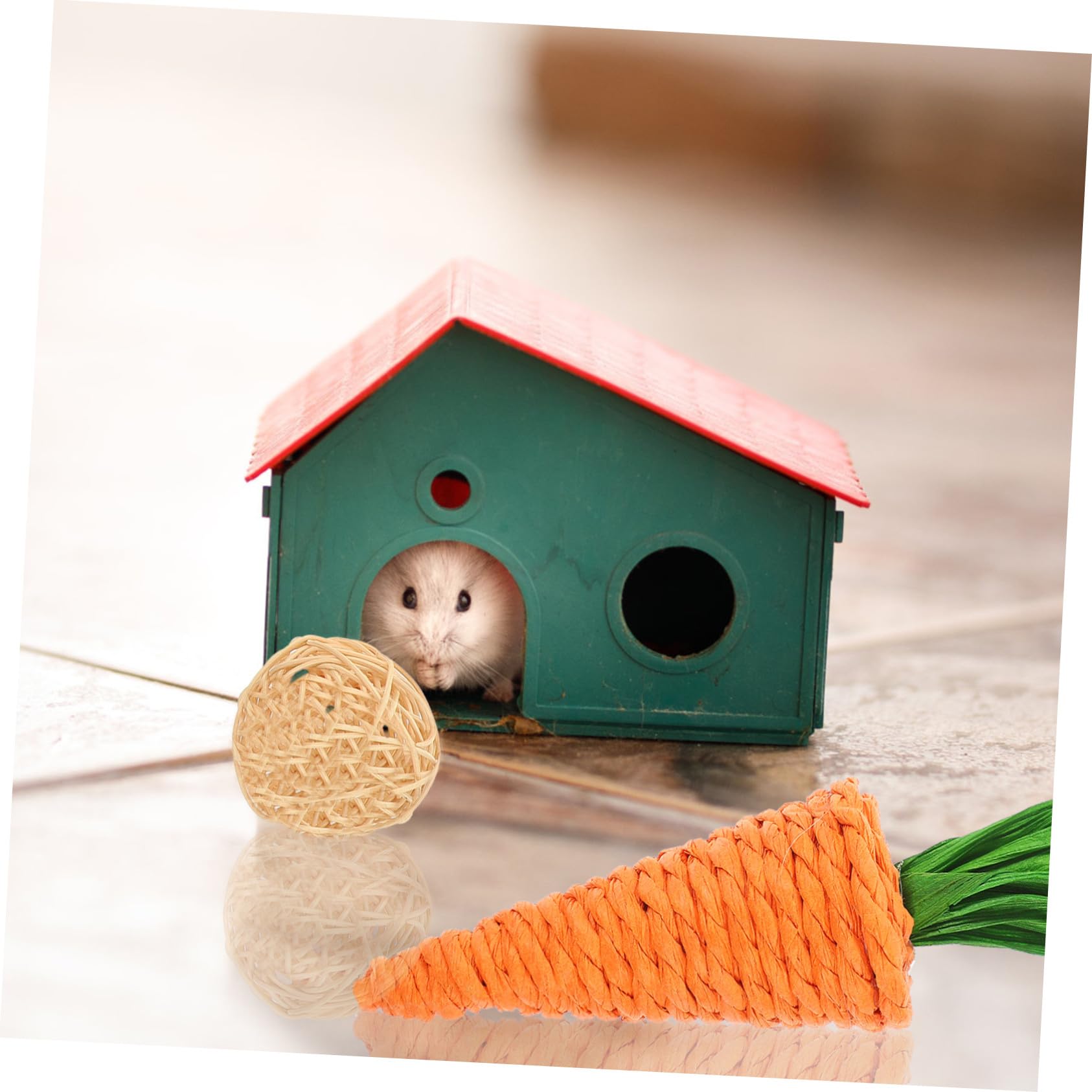 Jouets à Mâcher pour Petits Animaux Jouets Confortants pour Rongeurs Hamsters et Cochons Accessoires Durables pour Cage