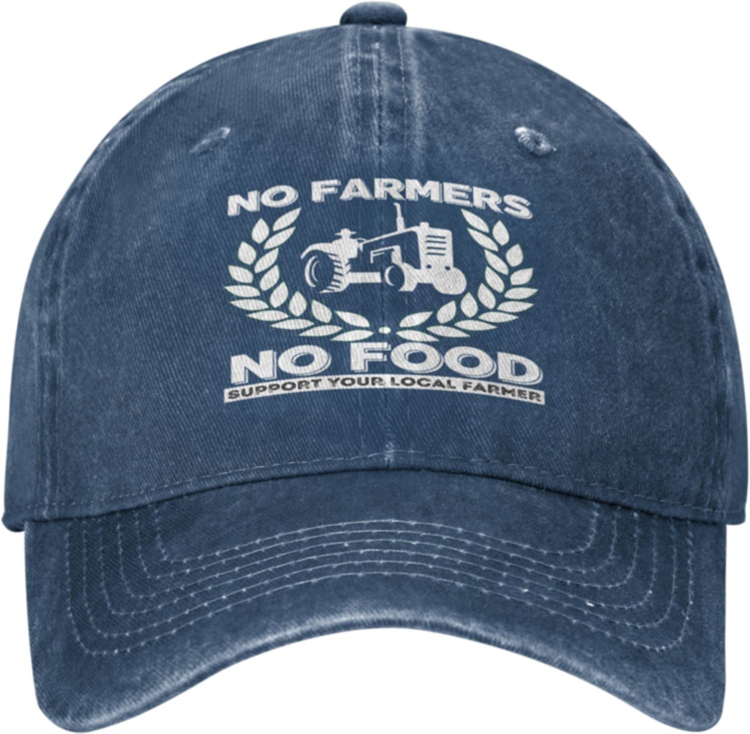 934 Men's Baseball Cap 2189 Wo Snapback Cap No Farmers No Food Hat No Farms No Life Future Support Your Local Farmer Tractor Farming Trucker Hat Low Profile Sun Hat Adjustable Sports Hat For Running Golf Sport