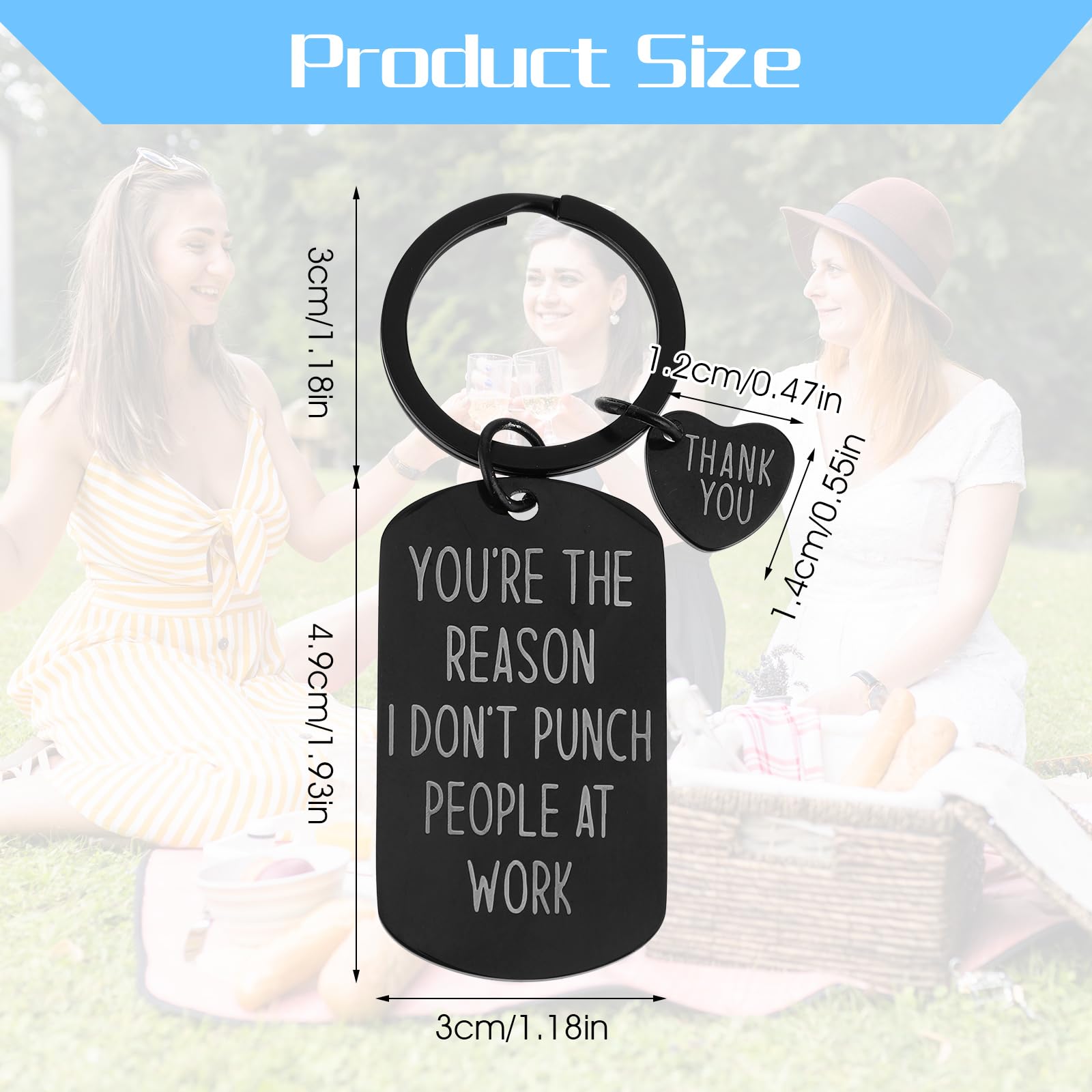 Ouligay Funny Coworker Gifts for Women Men, Gift for Best Friend, Friendship Keychain, Appreciation Gifts for Coworker