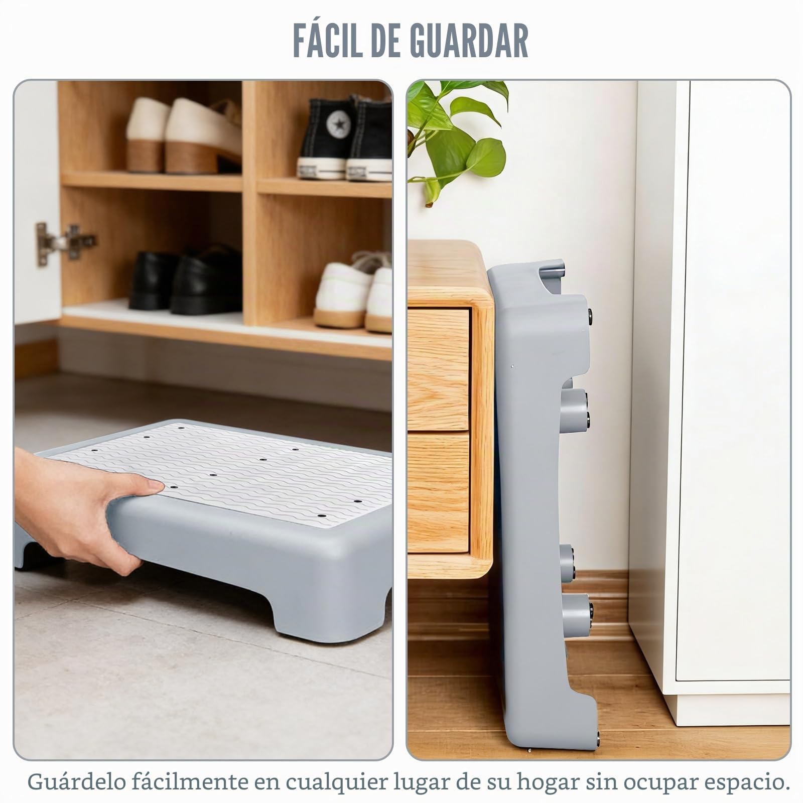 Antideslizante medio escalón 9 cm, escalón portátil y ayuda de entrada, taburete antideslizante de hasta 220 kg, soporta hasta 220 kg, para personas mayores, ducha, bañera, coche, exterior